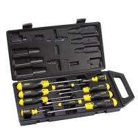 史丹利(STANLEY)螺丝刀套装家用十字一字起子组 双色胶柄螺丝批铬钒钢10件套 65-005C-23