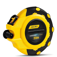 得力(deli)DL9920盒式皮卷尺三倍速(黄)20mx14.5mm