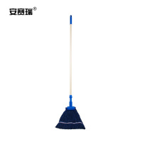 安赛瑞 美式加厚拖把夹式蜡拖 棉线墩布拖布酒店餐厅医院用地拖可拆洗蓝色24452