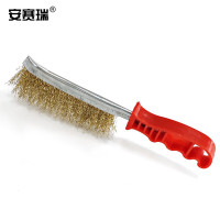 安赛瑞 刀型钢丝刷 镀铜丝刷刀刷 (5把装)清洁刷除锈刷子塑料柄刀刷缝隙清洁刷23957