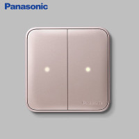 松下开关面板双开单控墙壁开关带led灯 复位式格彩系列 WPC513MYL 玫瑰金