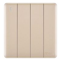 公牛 墙壁开关G28系列 四位单控带荧光开关 86型面板G28K411 U6 玫瑰金 暗装