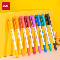得力(deli)SK120-8文具 彩色勾线笔 双头细杆记号笔 儿童美术绘画描边勾线笔 学习重点标记笔 8色/盒开学礼物