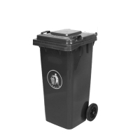 谋福1162上海制定款式大垃圾桶环卫商用户外分类箱带轮子带盖方形 (120l户外桶+轮+盖(灰色款))