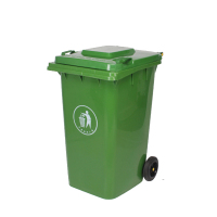谋福1163 上海制定款式大垃圾桶环卫商用户外分类箱带轮子带盖方形 (240l户外桶+轮+盖(绿色款))