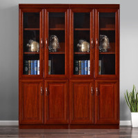 中伟文件柜木质书柜书橱办公室柜子玻 璃门组合 四门