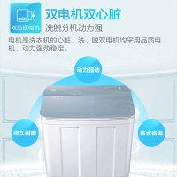 海尔(Haier)12KG双桶家用半自动大容量双缸双电机洗衣机XPB120-958S玻璃面板+隐藏按键