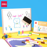得力(deli)儿童彩色白板笔套装12色 老师推荐寒假开发智力便捷易擦儿 童涂鸦绘画笔杆 12支/盒 SK121