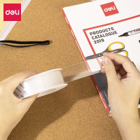 得力(deli) 30mm*3m*2mm纳米强力魔力胶带 透明车用无痕双面胶 加厚款 33603(12个装)