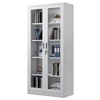仓迪CD-358H 加厚通玻对开文件柜 铁皮柜钢制办公柜凭证柜资料档案柜带锁1800X850X390mm