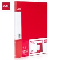 得力64511中国红双 强力夹 红