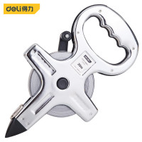 得力(deli)高精度钢架尺长钢带尺大卷尺手提尺插尺测量尺 铁盒架式钢卷尺30m DL9130