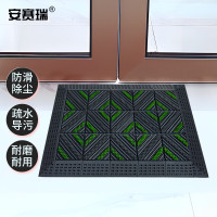 安赛瑞 室外镂空除尘地垫 EVA拼接除尘地垫 拼接式刮泥防滑脚垫三刷灰底两绿中灰 120*180*2.5cm 2346