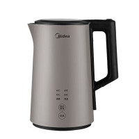 美的(Midea)电热水壶烧水壶1.5升无缝全钢食品级 可选双层防烫自动断电烧开水壶 SEK1503(316不锈钢银色)
