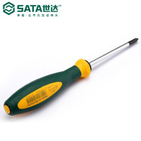 世达(SATA)G系列进口螺丝刀十字橡塑柄起子改锥铬钒钼合金钢强磁63601(#0*60mm)
