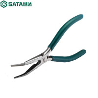 世达(SATA)弯嘴电子尖嘴钳网线钳斜齿附弹簧钳子70623