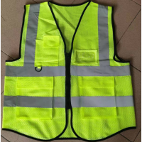 册宣 反光衣背心透气网布马甲安全交通施工程荧光黄背心 口袋款