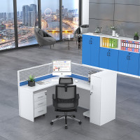 臻远 GWA-001 屏风工位 现代简约电脑桌 L型单人位1400*1400*1100(组)含柜不含椅