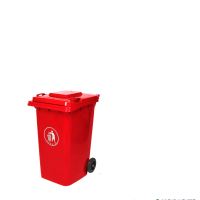 谋福1165 上海制定款式大垃圾桶环卫商用户外分类箱带轮子带盖方形(240L户外桶+轮+盖(红色款))
