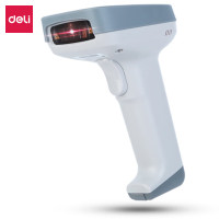 得力(deli)14953 有线一维激光扫描枪扫码枪扫码器 (白色)