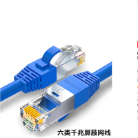 博扬 5G万兆七类网络跳线 5米 CAT7无卤S/FTP双屏蔽网线 24AWG无氧铜 蓝BY-LSZH-705BL