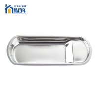酷百年不锈钢自助碟盘酒店餐厅食物食品方形餐夹搁盘270mm*120mm