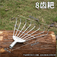 册宣 多齿木柄耙楼草耙大耙子 园艺工具道具耙农用耙子 8齿耙