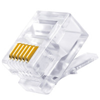 中云智创6芯电话水晶头 6P6C电话语音水晶头RJ12水晶头3U镀金 100个/包