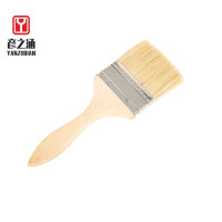 彦之涵扁油刷 清洁刷 油漆刷 舒适木手柄毛刷 4寸 100mm一把