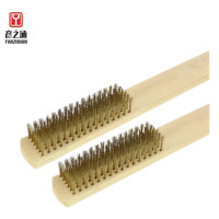 彦之涵木柄铜丝刷 清洁用毛刷 6行 一把