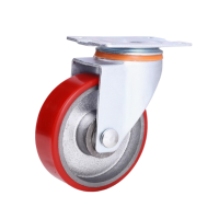 赫钢 4寸 中型铁芯聚氨酯万向刹车轮(含螺丝)