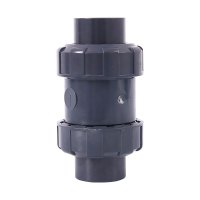 三佑 PVC管 UPVC给排水管配件 球形双活接止回阀DN50 [管道防反水止逆阀/国标化工级]深灰色一只