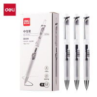 得力得力deli 臻顺滑按动中性笔 S01Max 0.5mm 弧度收口子弹头 黑 12支/盒