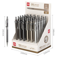 得力0.7mm 自动铅笔考试绘图附铅芯橡皮 笔杆颜色随机 [5支]0.7金属笔+橡皮1块 S002
