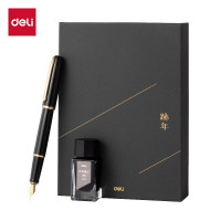 得力(deli)跡年F明尖高端办公商务钢笔签字笔 书法练字教师节/毕业礼物/升学礼物 A7 520礼物/母亲节 漆墨