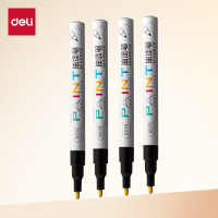 得力(deli)2.0mm轮胎修补油漆笔记号笔马克笔高光笔签字涂鸦 清明石碑碑文笔防水12支/盒 S558 黑色