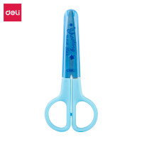 得力(deli)儿童剪刀卡通安全剪刀圆头手工剪纸刀 单个 蓝色 6021
