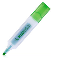 得力(deli)大容量扁杆绿色荧光笔 学生考试复习划重点标记笔办公水性记号笔 手账涂鸦绘画可用 S625