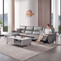 华燕天成头等舱沙发现代简约电动功能沙发冰岛灰四人位右脚位345*96*96 公差±3cm