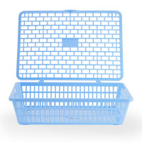 晨光(M&G)ADM95086 A4文件栏办公蓝色文件篮带盖资料发票单据收纳收纳筐塑料框 凭证筐 文件框单个装