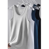 册宣 棉背心 男士纯棉休闲运动修身无袖打底汗衫 颜色随机