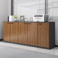 江振嘉JZJ2401文件柜资料柜办公室矮柜落地储物柜茶水柜子木质收纳柜办公置物柜 [简约款6门]240*40*80cm