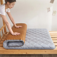 仓迪 夏季床垫凉藤席学生单人宿舍褥子垫被冬夏两用地铺睡垫可折叠软垫 银灰色90*200cm[冬夏两用 不易塌陷](个)