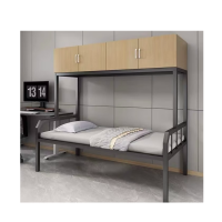 仓迪铁艺高架床柜家用单层床上柜下床多功能简约公寓床员工宿舍高低床1350mm*2000mm