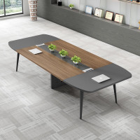 宏七家具 会议桌简约现代长桌培训桌洽谈桌长条桌 3800*1400*760mm