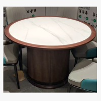 宏七家具 现代简约圆餐桌实木餐厅家具轻奢餐台 Φ1300mm*750mm