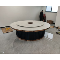 宏七家具 酒店餐桌转盘岩板大圆桌饭店包厢轻奢宴会桌 Φ1800mm*750mm
