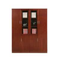 宏七家具 办公室木质文件柜背景柜档案柜玻璃储物 木制文件柜1600*400*2000mm(±5cm)