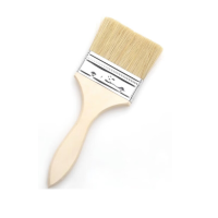册宣木柄塑料柄油漆刷松树木柄猪毛鬃丝刷扫灰刷子白把棕毛刷装修工具 3寸