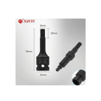 NANYU 内六角套筒六角批头气动风炮电动扳手全套内6角加长旋具头 1/2 H8